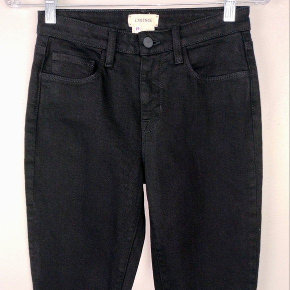 NWOT L'AGENCE Piper High Rise Skinny in Saturated Black Sz. 25 - Picture 4 of 9